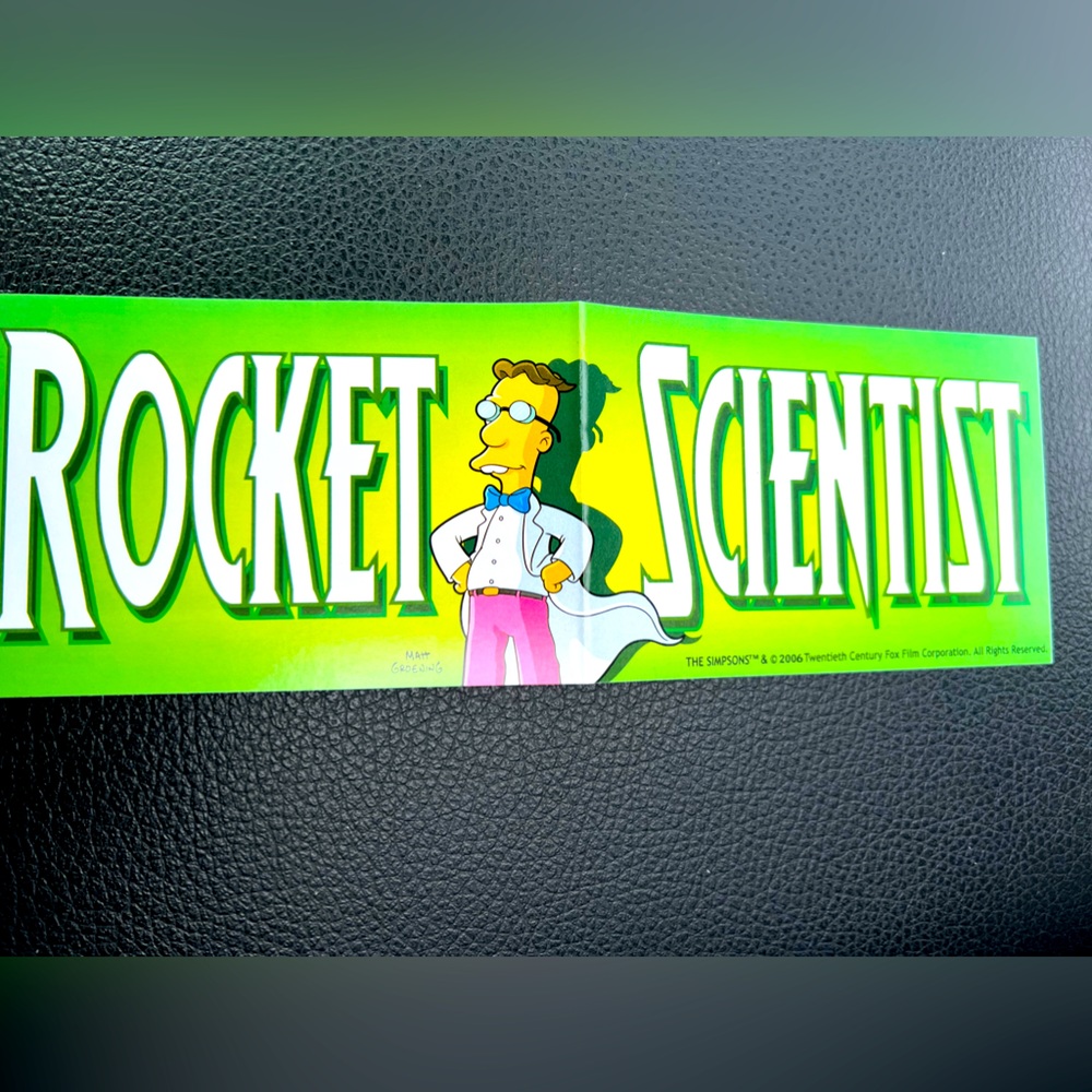 Rocket Scientist Simpsons Retro Animated Tv Show 2016 DeadStock Bumper Sticker